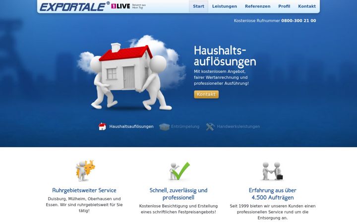 Screenshot of exportale.de