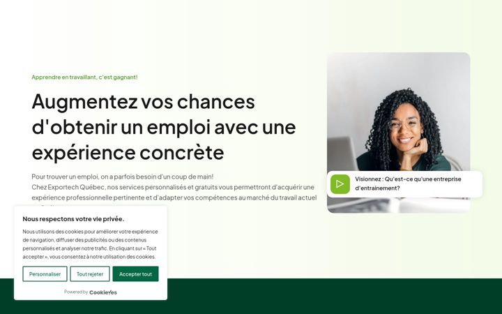 Screenshot of exportechquebec.ca