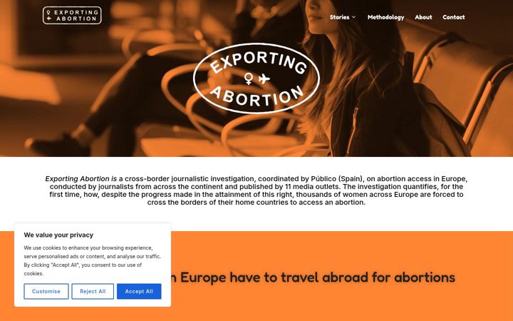 Screenshot of exportingabortion.com