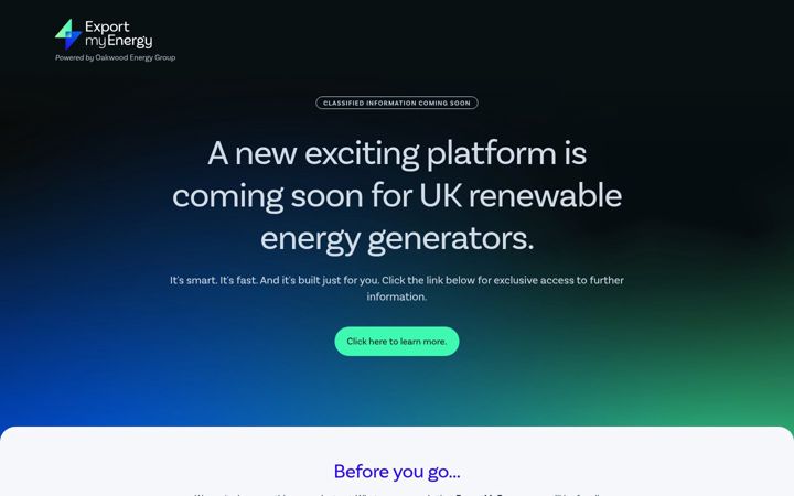 Screenshot of exportmyenergy.com