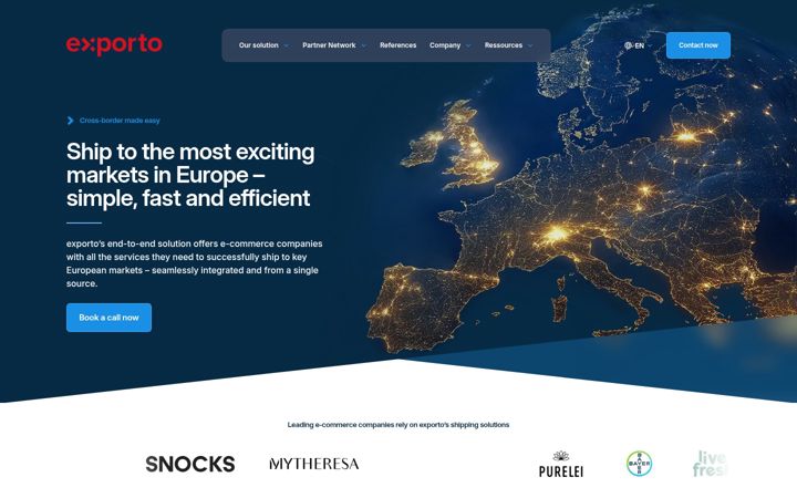 Screenshot of exporto.de