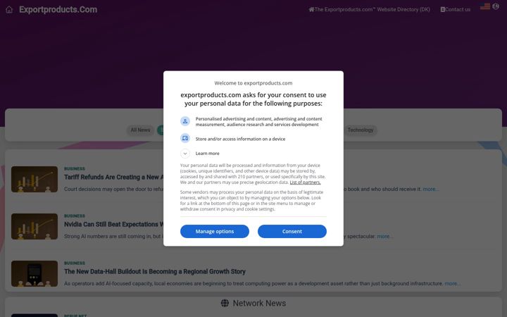 Screenshot of exportproducts.com