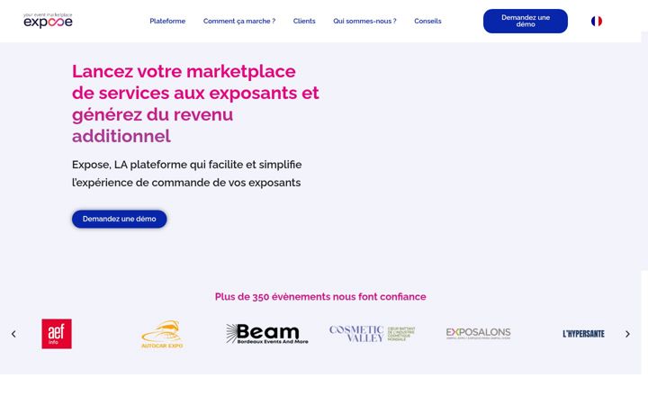 Screenshot of expose-your-event-market-place.fr
