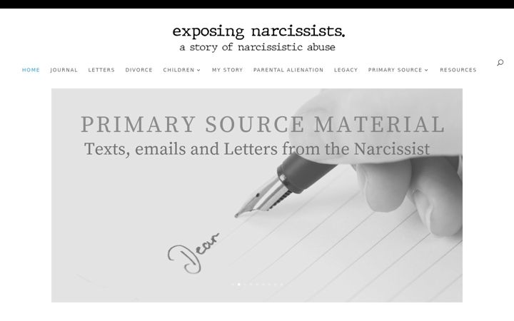 Screenshot of exposingnarcissists.com