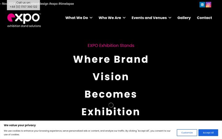 Screenshot di expositionists.co.uk