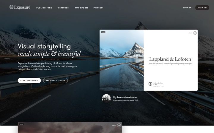 Screenshot van exposure.co