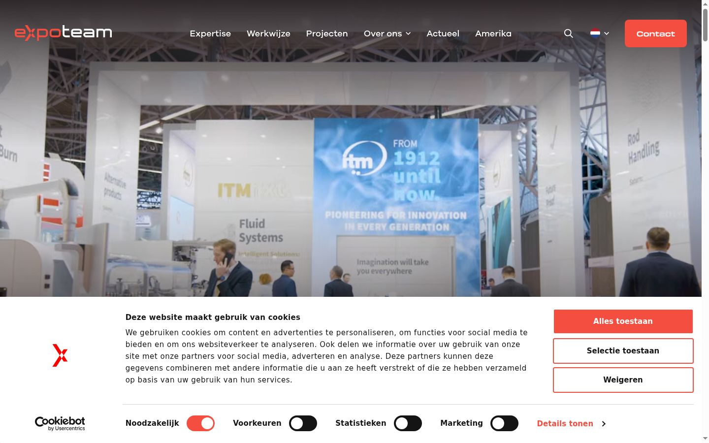 Screenshot des Einwilligungsbanners vor jeglicher Interaktion