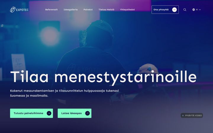 Snimka zaslona za expotec.fi