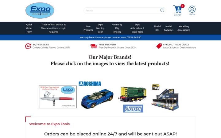 Screenshot of expotools.com