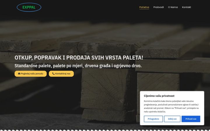 Screenshot of exppal.hr