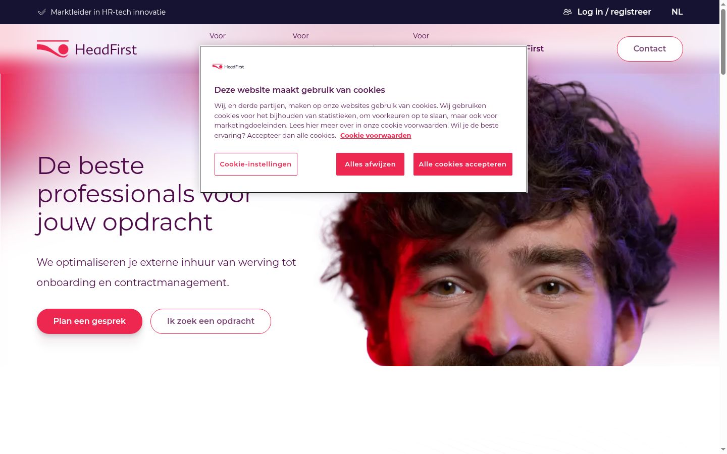 Screenshot of the consent banner shown before any interaction