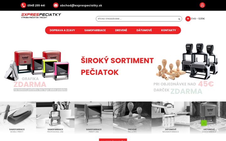Screenshot of exprespeciatky.sk