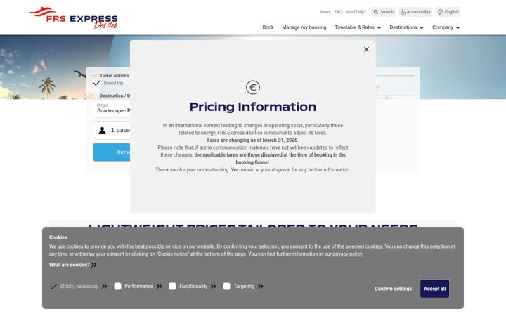 Screenshot of express-des-iles.fr