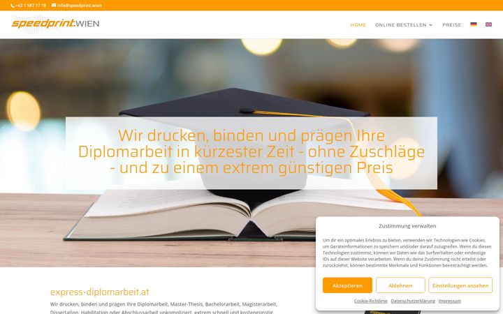 Screenshot of express-diplomarbeit.at