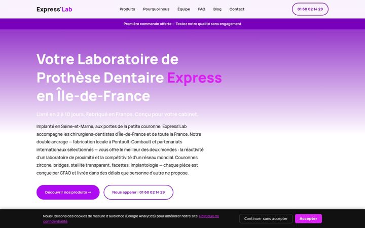 Screenshot of express-lab.fr