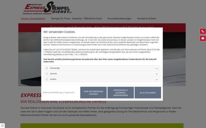 Screenshot of express-stempel.de
