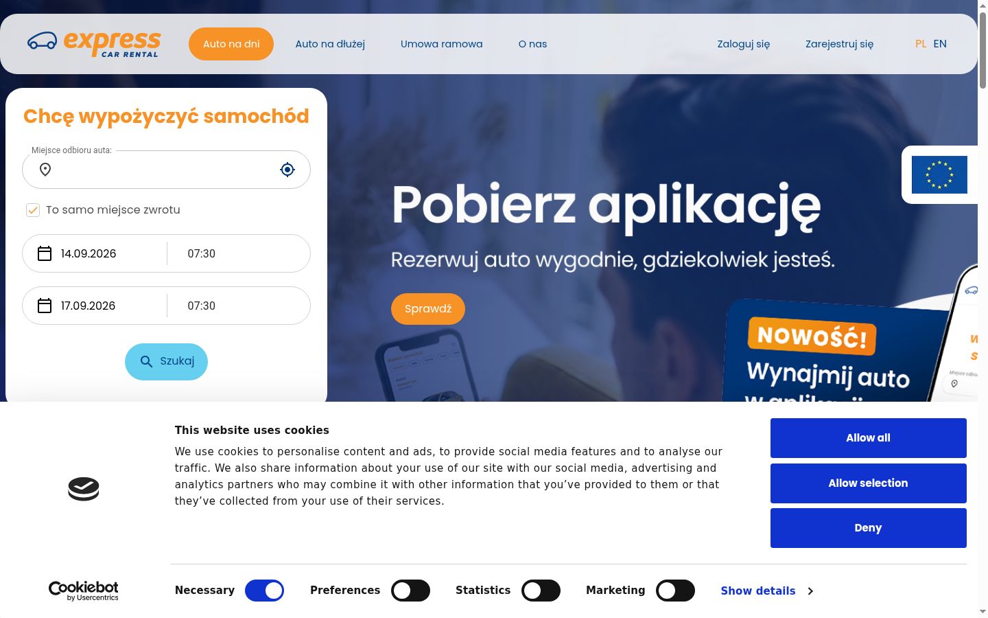 Screenshot van de toestemmingsbanner zoals getoond vóór enige interactie