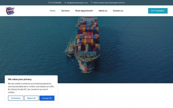 Screenshot di expressaircargo.co.uk