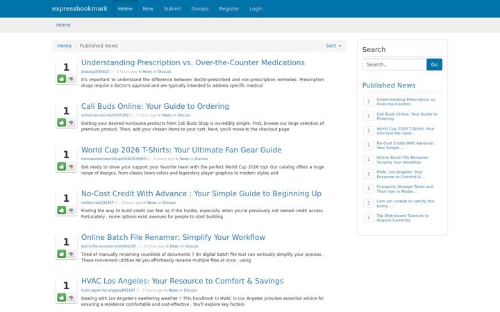 Screenshot of expressbookmark.com