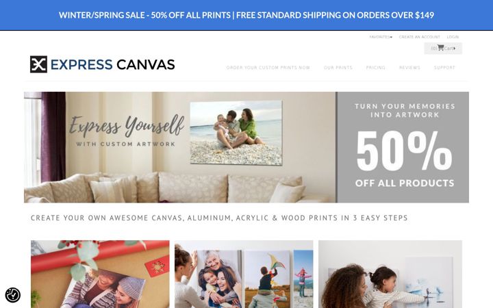 Screenshot of expresscanvas.com