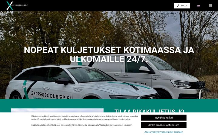 Snimka zaslona za expresscourier.fi