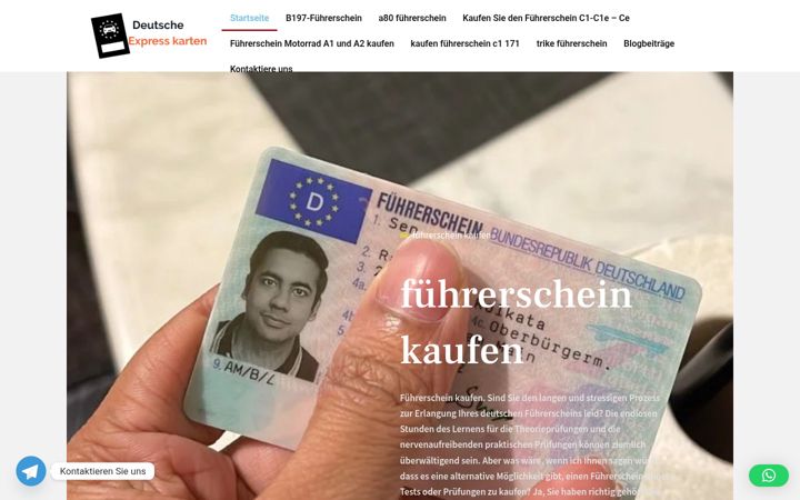 Screenshot of expressdeutschekartes.com