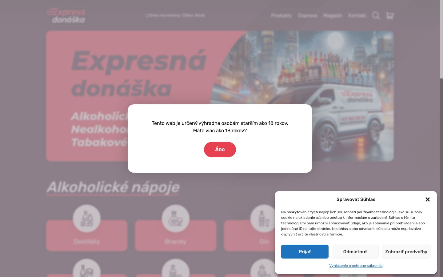 Screenshot del banner di consenso mostrato prima di qualsiasi interazione