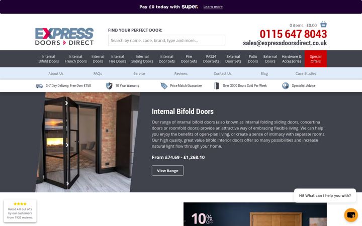 Zrzut ekranu expressdoorsdirect.co.uk