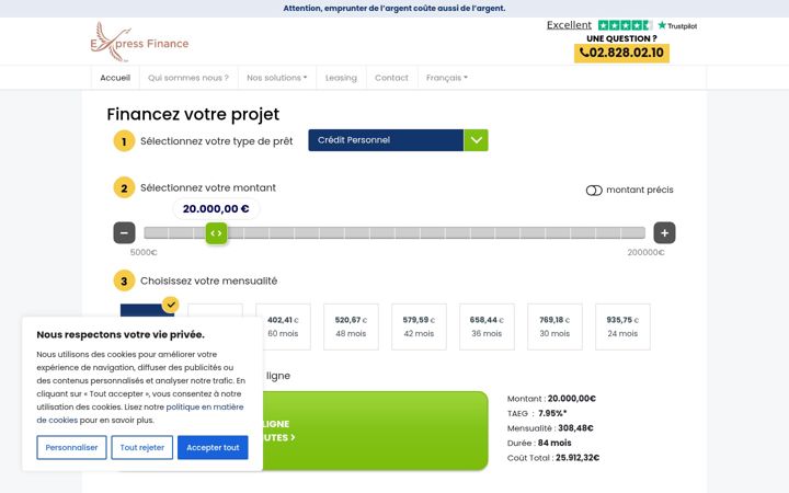 Screenshot di expressfinance.be