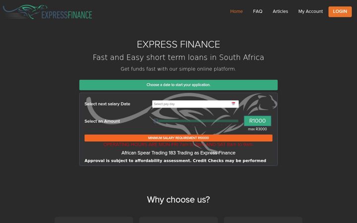 Képernyőkép: expressfinance.co.za