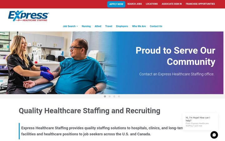 Screenshot of expresshealthcare.ca
