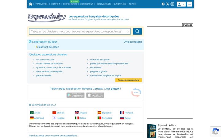 Screenshot of expressio.fr