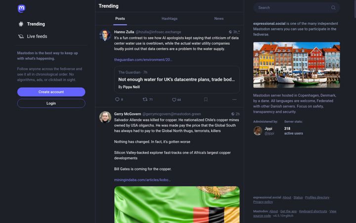 Screenshot of expressional.social