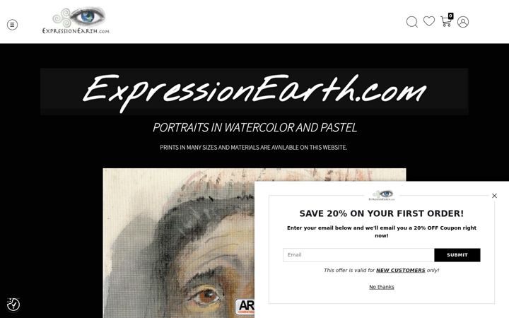 Screenshot of expressionearth.com