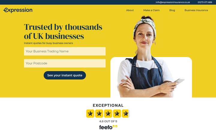Screenshot of expressioninsurance.co.uk