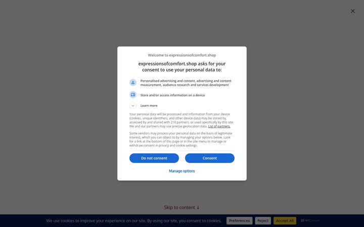 Screenshot of expressionsofcomfort.shop
