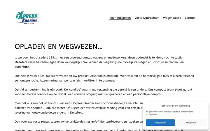 Screenshot di expresskoerier.be