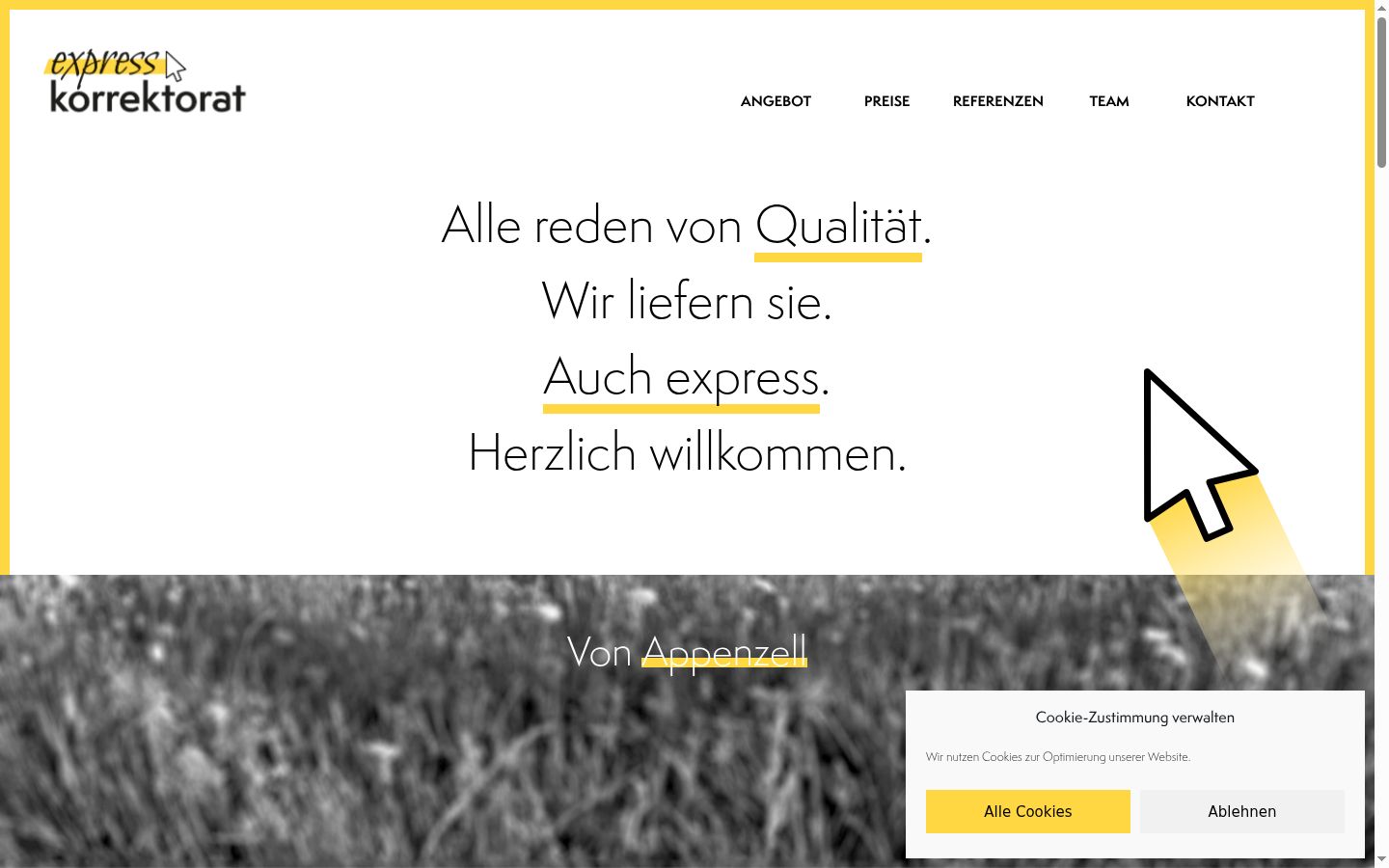 Screenshot of the consent banner shown before any interaction