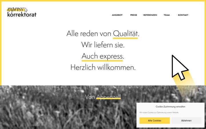 Screenshot of expresskorrektorat.ch