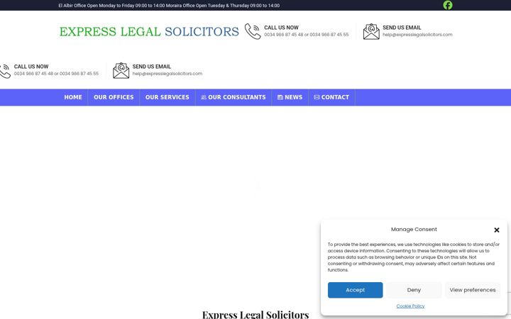 Captură de ecran a expresslegal.es