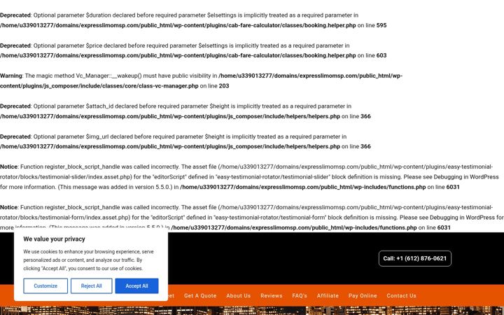 Screenshot of expresslimomsp.com