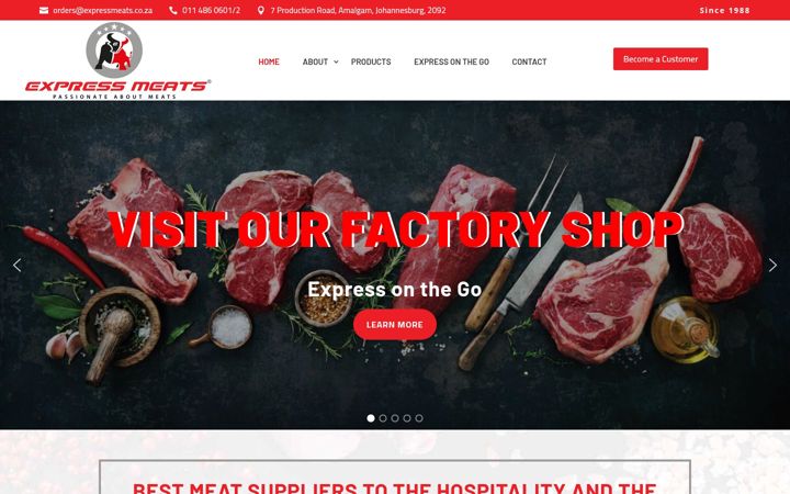Képernyőkép: expressmeats.co.za