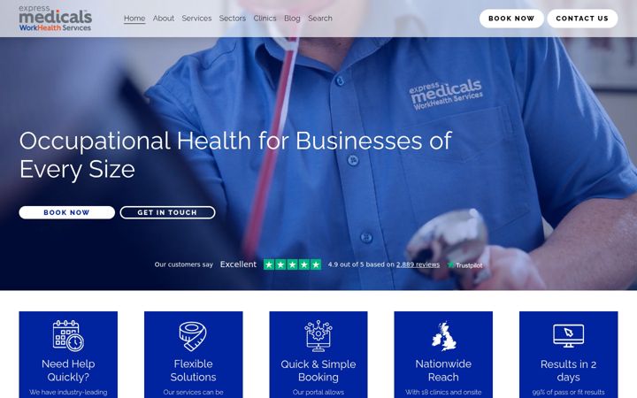 Screenshot of expressmedicals.co.uk