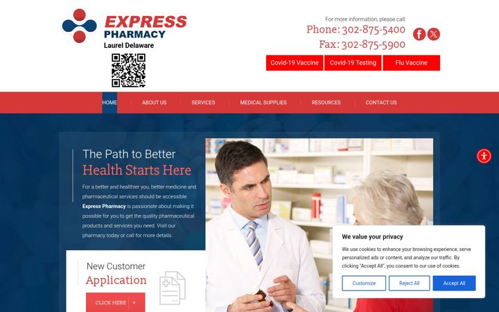 Screenshot of expressmyrx.com
