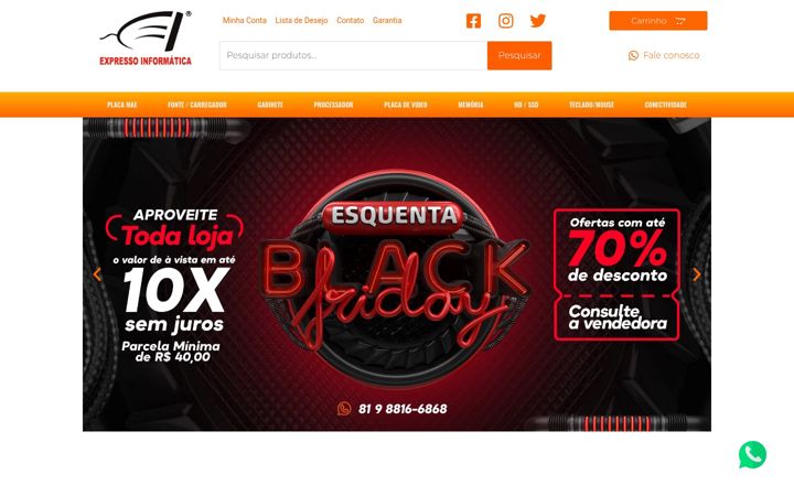 Snímek obrazovky expressoinformatica.com.br