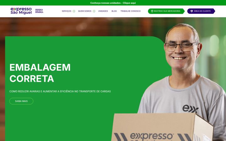 Screenshot of expressosaomiguel.com.br