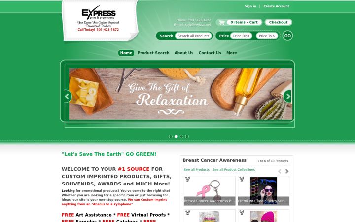 Screenshot of expressprintpromotions.com