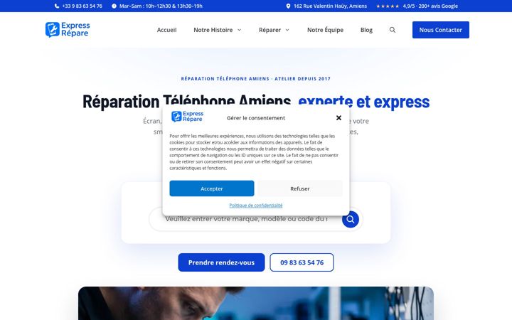 Screenshot of expressrepare.fr