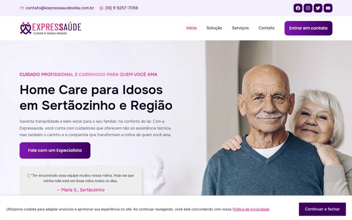 Screenshot ta' expresssaudevida.com.br