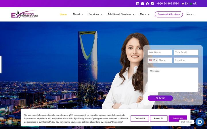 Screenshot of expressservice.sa